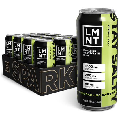 LMNT Sparkling Electrolyte Drink - Black Cherry Lime | 12-Count