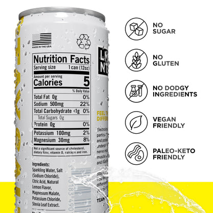 LMNT Sparkling Electrolyte Drink - Black Cherry Lime | 12-Count