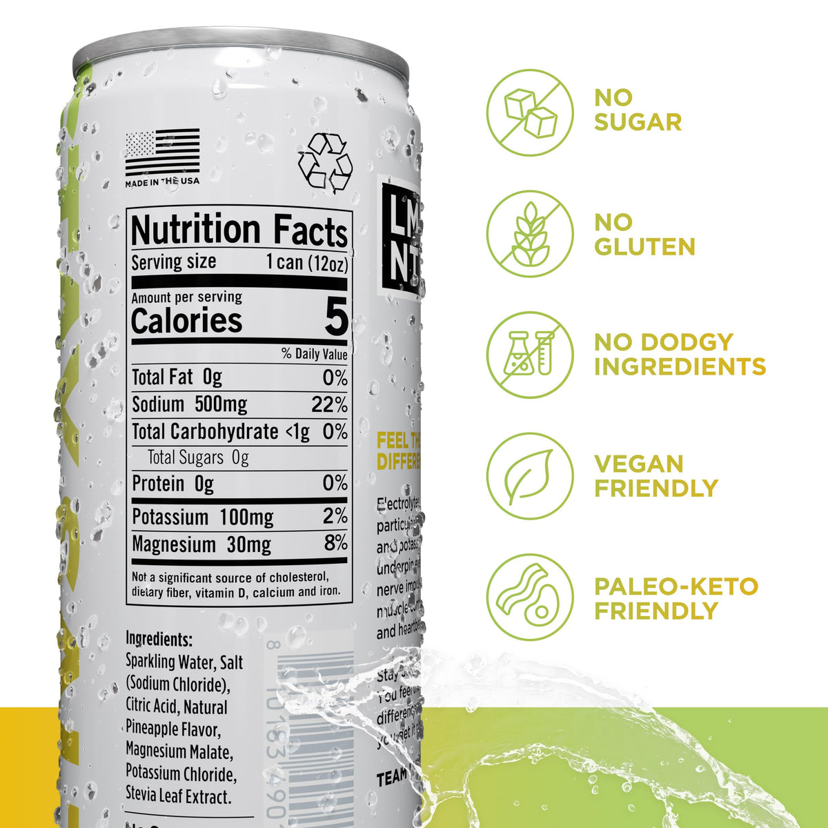 LMNT Sparkling Electrolyte Drink - Black Cherry Lime | 12-Count