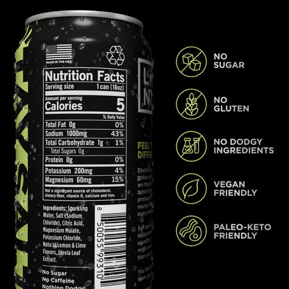 LMNT Sparkling Electrolyte Drink - Black Cherry Lime | 12-Count