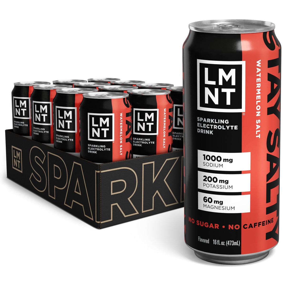 LMNT Sparkling Electrolyte Drink - Black Cherry Lime | 12-Count