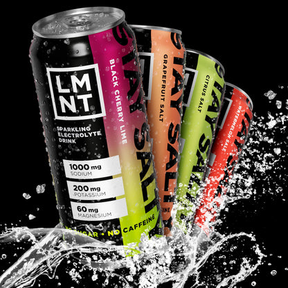 LMNT Sparkling Electrolyte Drink - Black Cherry Lime | 12-Count